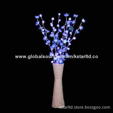LED flower light with vase, 125cm high, for decoration, with 24V transformer, indoor use only